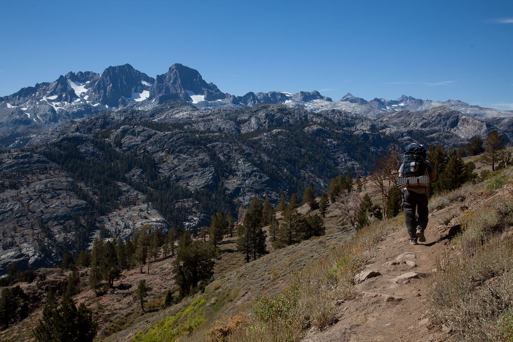 Descending towards the river trail.