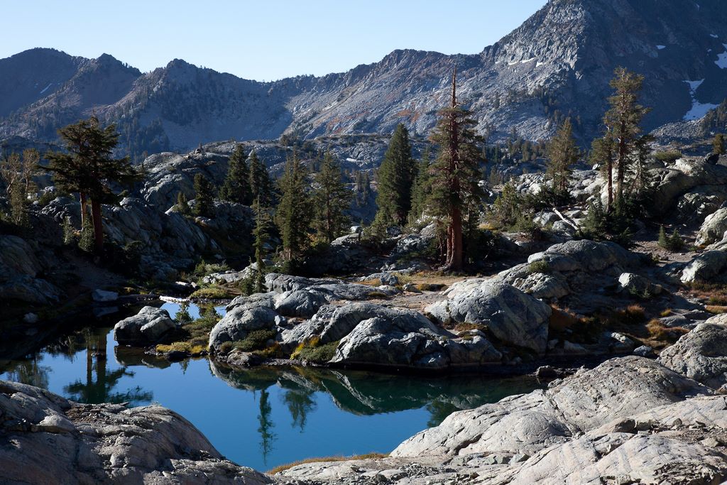 Picturesque stream on the backside of Minaret Lake.