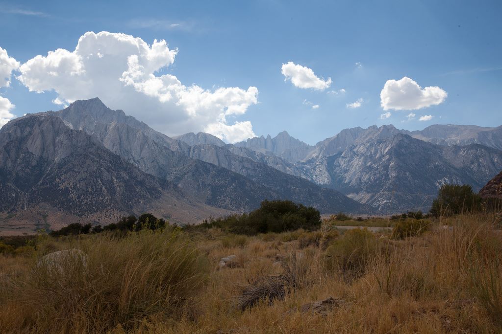 Road to Mt Whitney Portal (Mt. Whitney in the center)