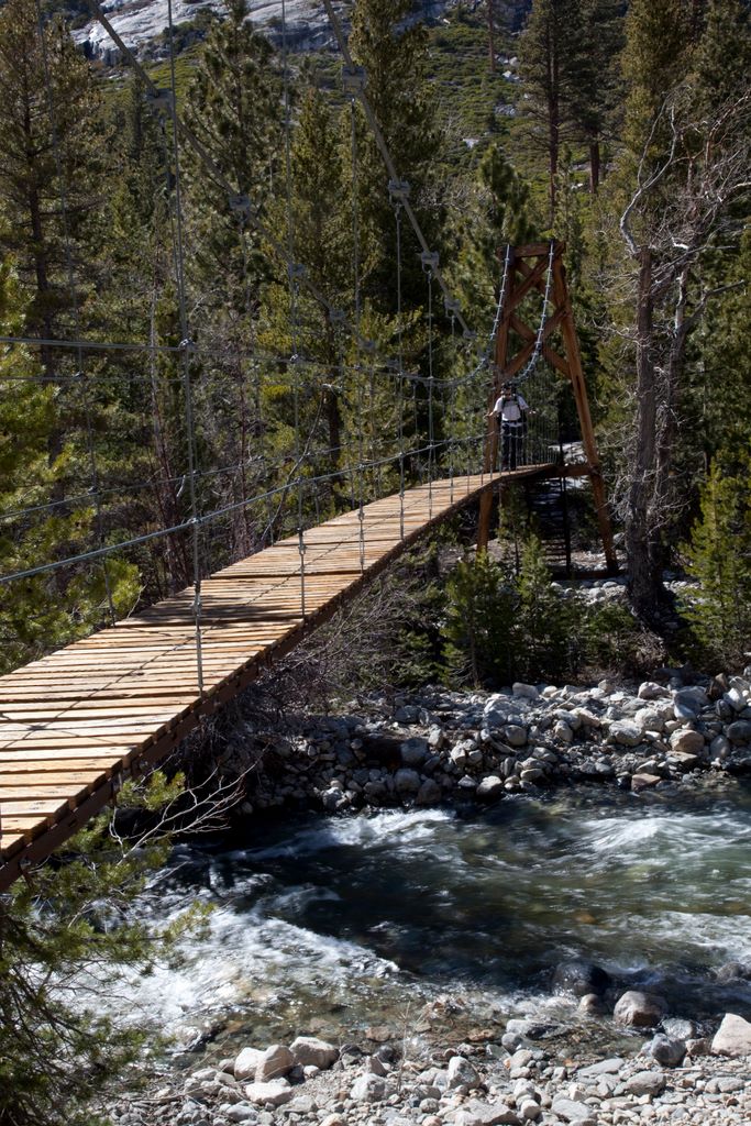 Suspension bridge across Woods Creek