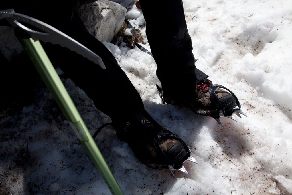 ice axe and crampons