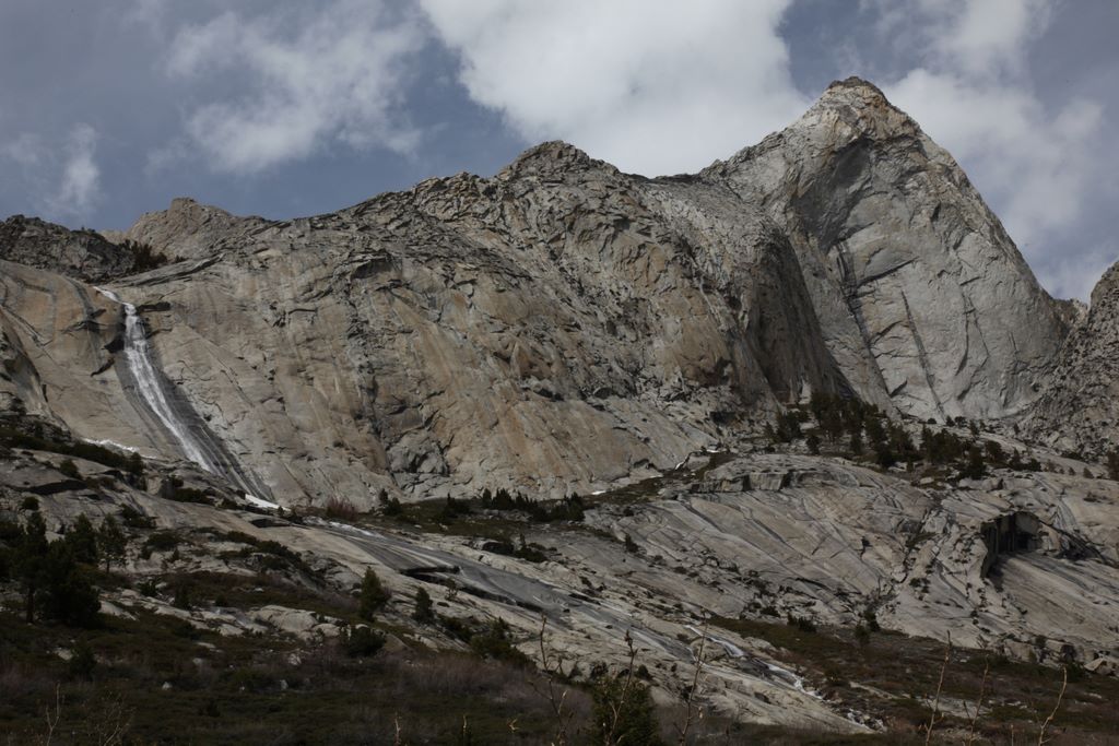 Streams pouring out of the mountains.